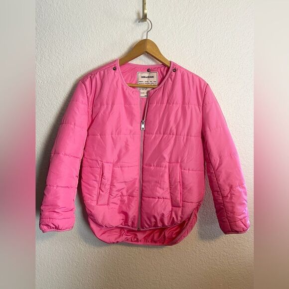 Zadig & Voltaire parka jacket in military green with pink puffer liner. NWT - Picture 7 of 15